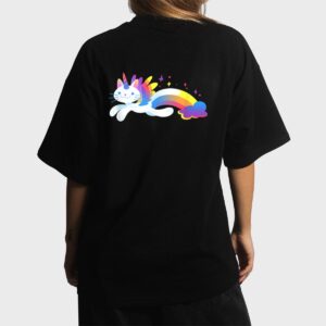 Unicorn Kitty Rainbow  - Flying Unicat Caticorn Women T-Shirt