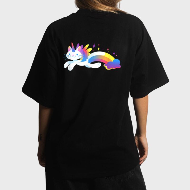 Unicorn Kitty Rainbow  - Flying Unicat Caticorn Women T-Shirt