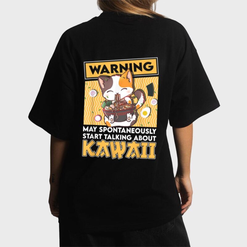 Vintage Cat Ramen Kawaii Anime Japanese Gift Girls Teenager Women T-Shirt