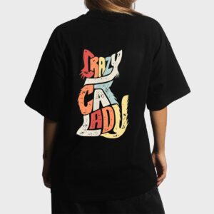 Vintage Crazy Cat Lady Funny Cat Meow Women T-Shirt
