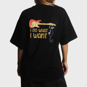 Vintage Guitar and Cat Lover Men Women I do what i want Cat Women T-Shirt