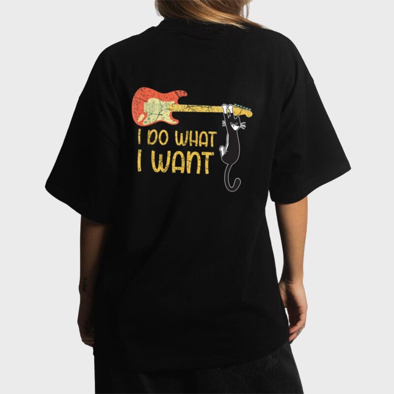 Vintage Guitar and Cat Lover Men Women I do what i want Cat Women T-Shirt