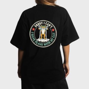 Vintage Sorry I Can't I Have Plans With Cat Lover Women T-Shirt