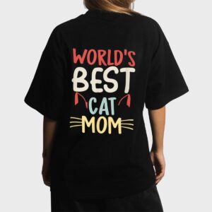 Vintage World's Best Cat Mom Meow Cat Best Cat Mom Ever Women T-Shirt