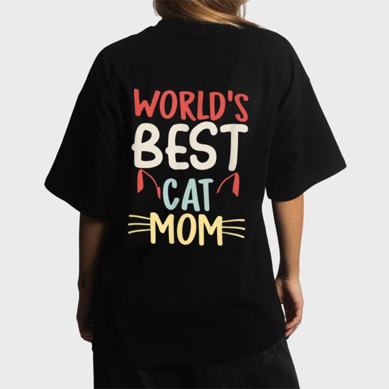 Vintage World's Best Cat Mom Meow Cat Best Cat Mom Ever Women T-Shirt