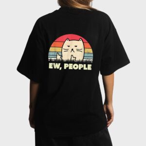 Vitnage black cat funny ew, people meowy cat kitty lovers Women T-Shirt