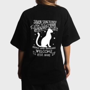 Witch Salem Sanctuary For Wayward Black Cats 1692 Gift Idea Women T-Shirt