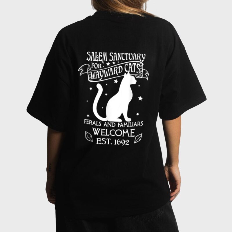 Witch Salem Sanctuary For Wayward Black Cats 1692 Gift Idea Women T-Shirt