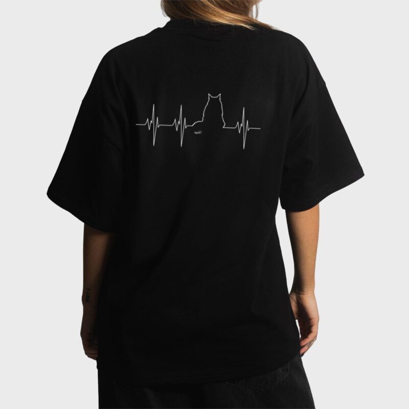 Womens Maine Coon Cat Heartbeat Women T-Shirt