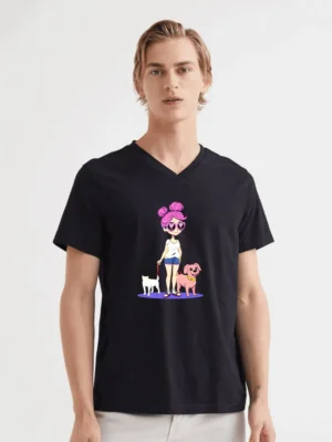 Sassy Cartoon Woman With A Messy Bun And Heart-shaped Sunglasses T-Shirt